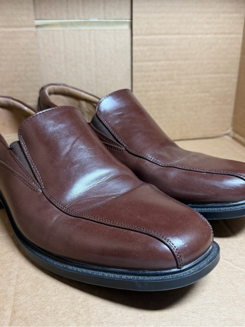croft & barrow Brown Leather Slip-On Men's Loafers